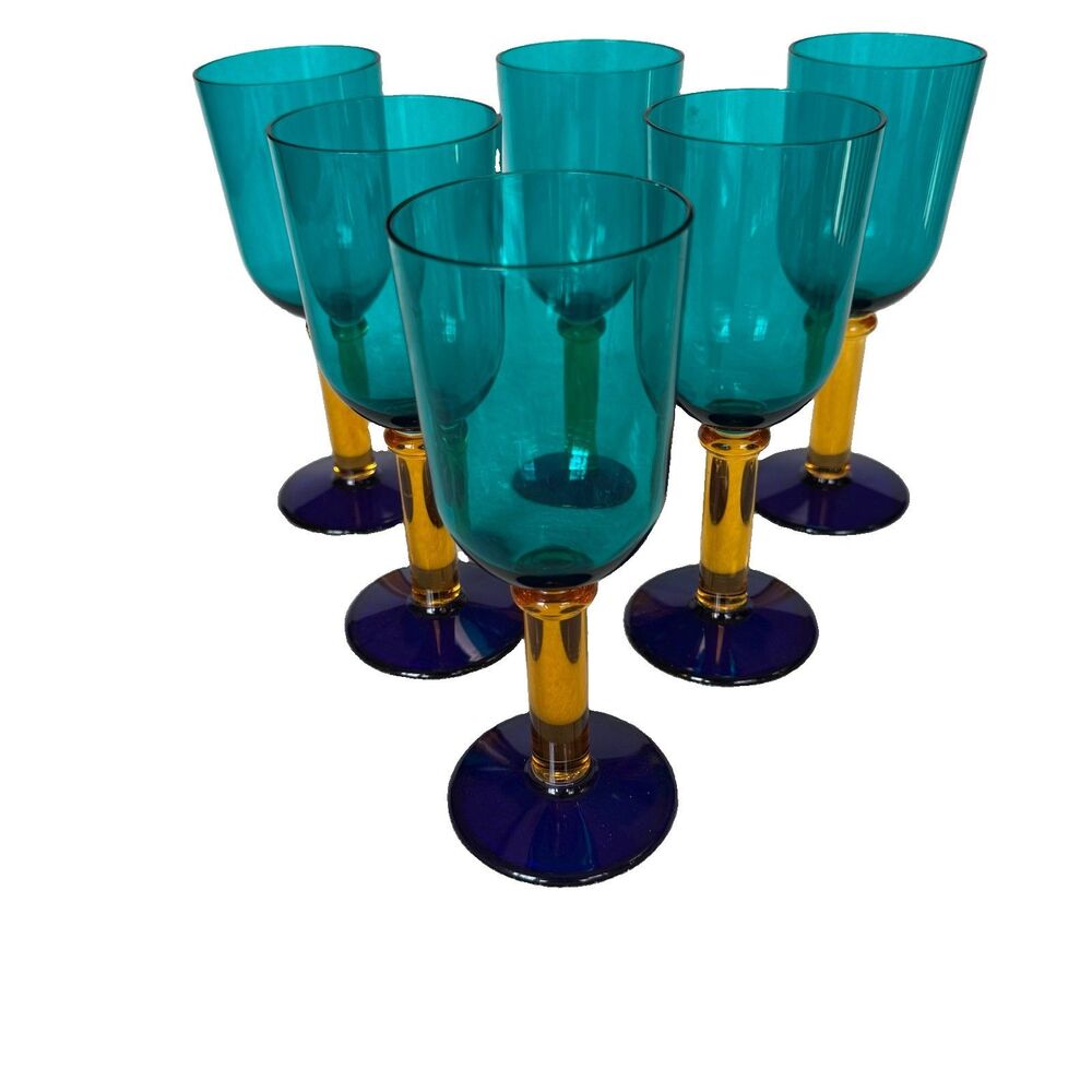 Vintage PrecisionCraft Acrylic Goblets Set 6 Star Trek Quark’s Bar Style 9”